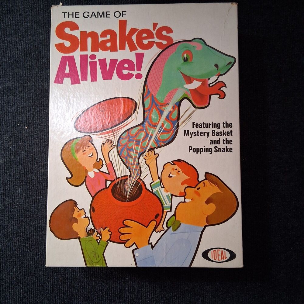 Snakes Alive Board Game 1966 Ideal Rare Vintage Action Game Works Great Original